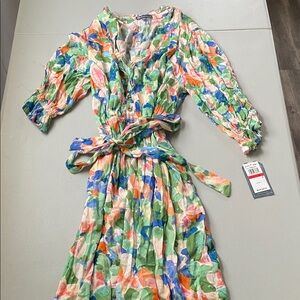 Democracy Colorful Floral Long Sleeve Dress
